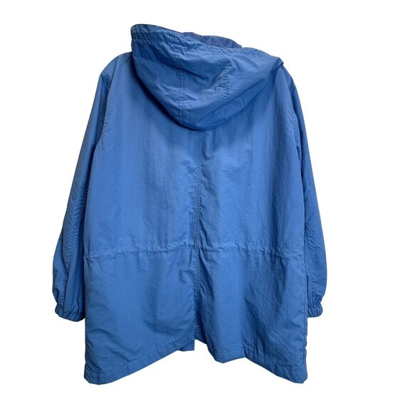 Eddie Bauer Womens Blue Small Nylon Hooded Jacket Lightweight Rain Vintage - Picture 3 of 9